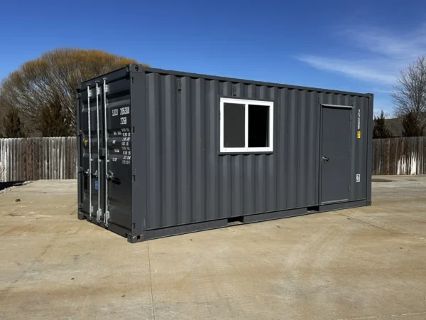 20ft 20’ Slate Gray Shiplap 120V Shipping Container Office Minisplit - Image 5