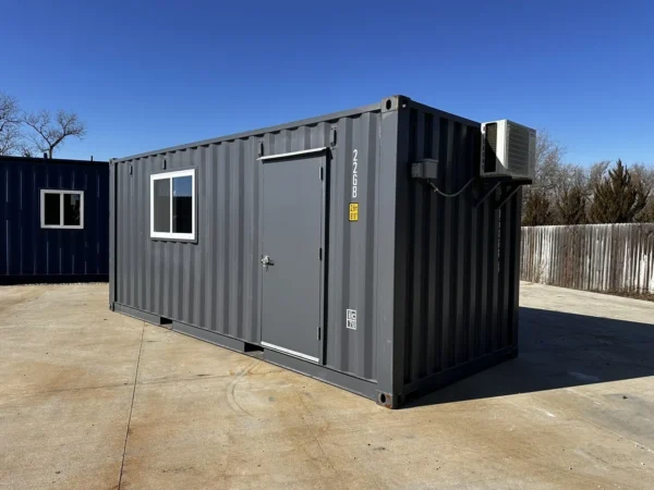 20ft 20’ Slate Gray Shiplap 120V Shipping Container Office Minisplit