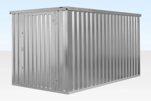 4M X 2.1M Flat Pack Container Store – Galvanized - Image 2