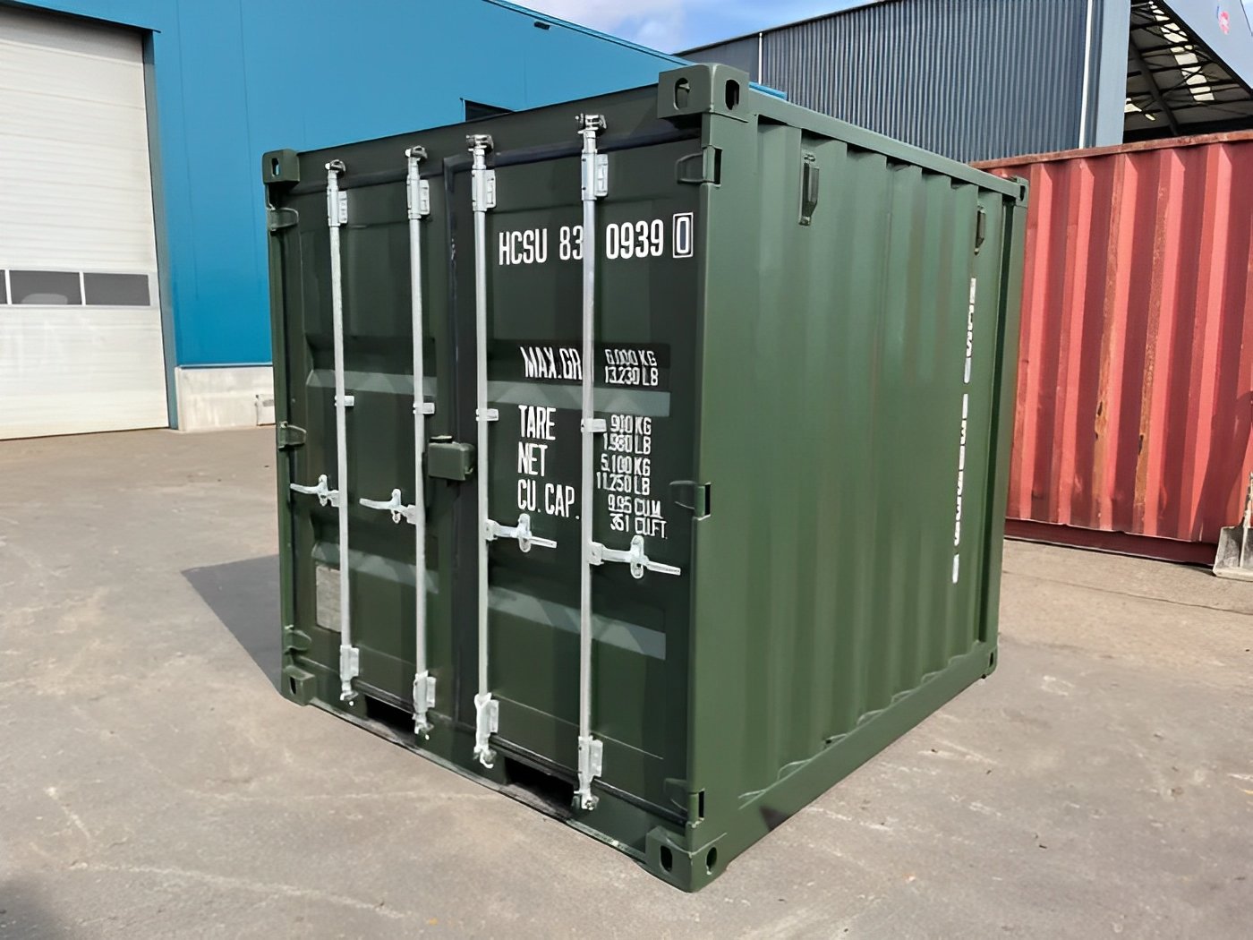 8Ft One Trip Shipping Container (Green) 1 8Ft One Trip Shipping Container (Green)