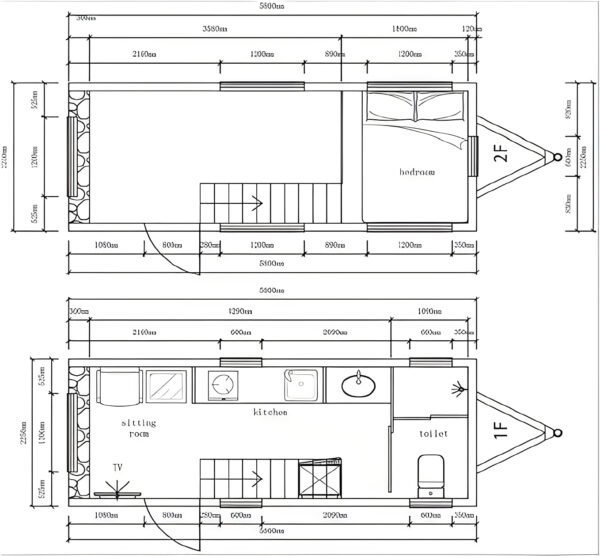 Insulated Aluminum Tiny Prefab House On Wheels - Image 7